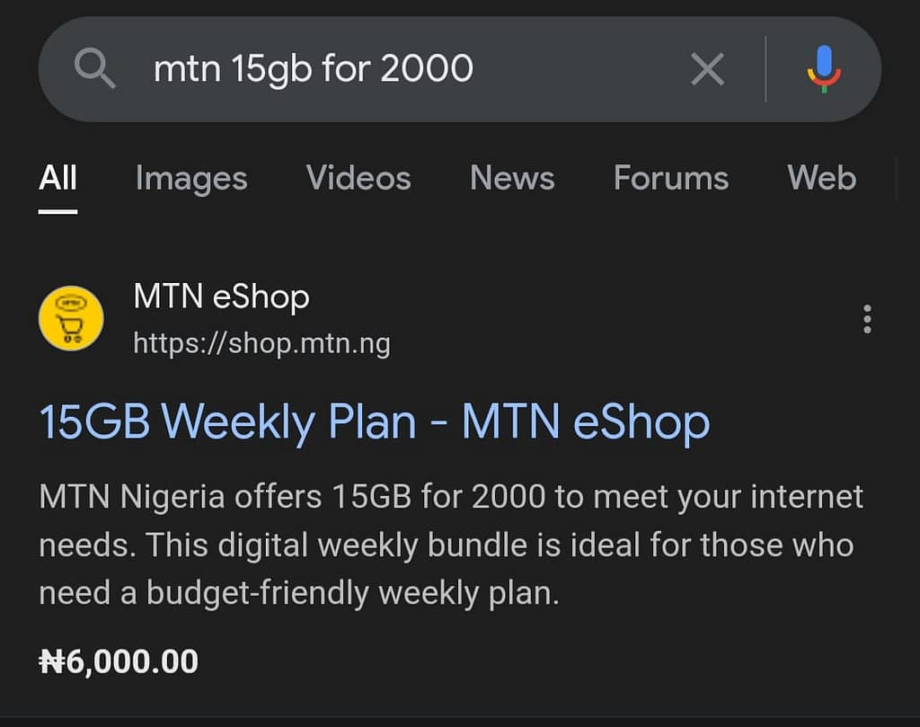 MTN 15gb weekly plan