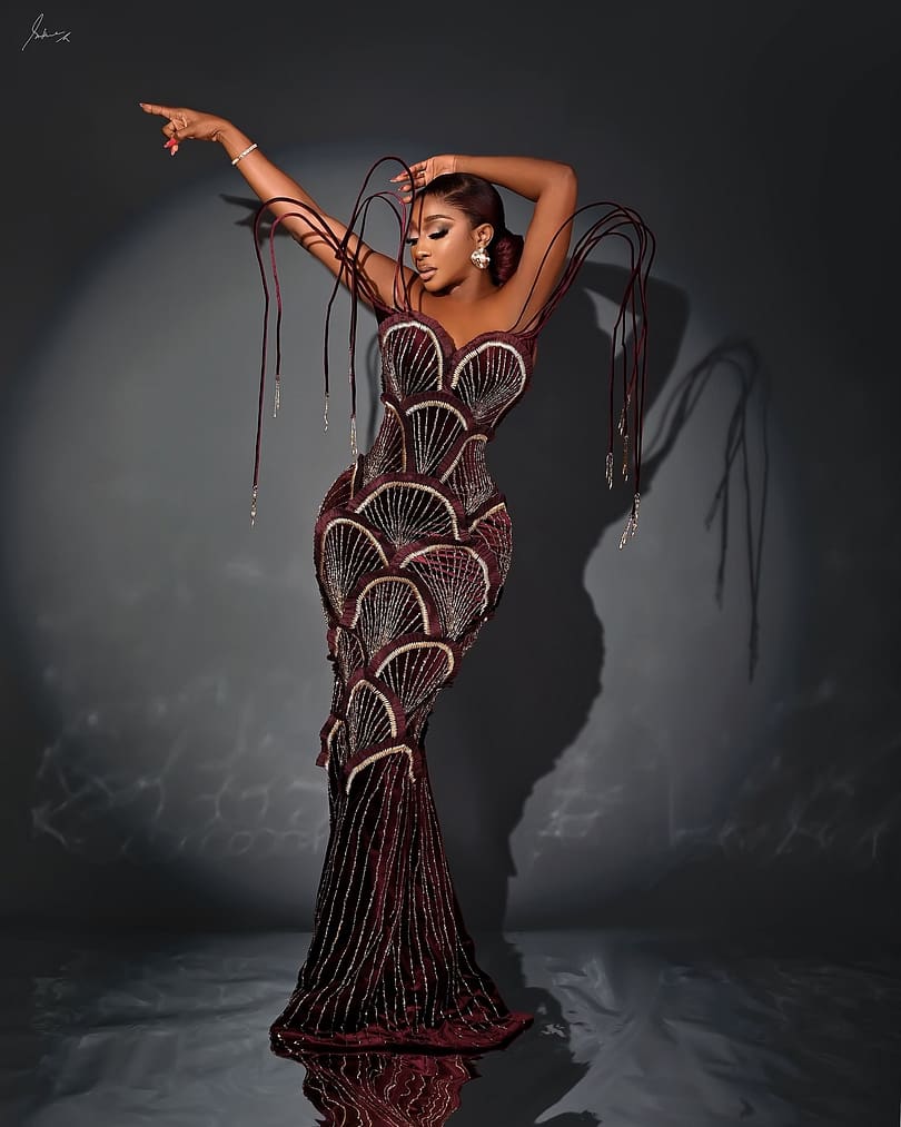 Nigerian actress in a beautiful black dress