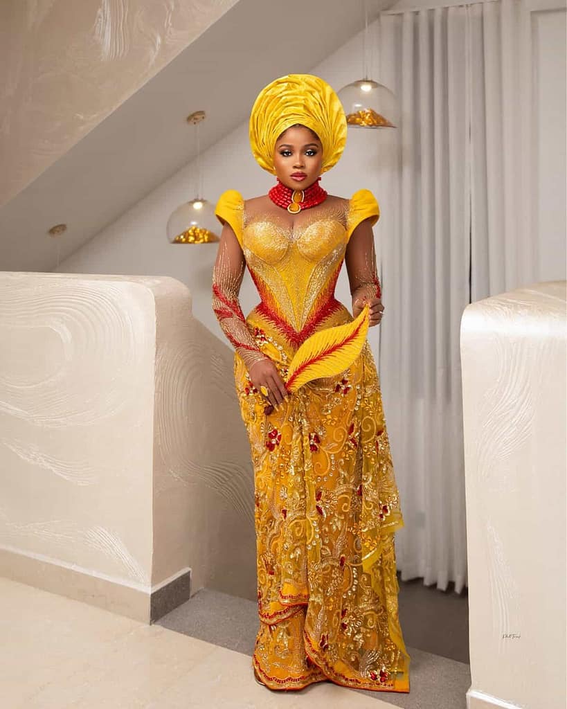 a stunning traditional Igbo bridal Attire