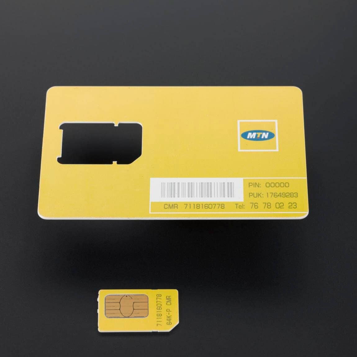 SIM card for the MTN mobile network, 2012 (mobile telephone component)