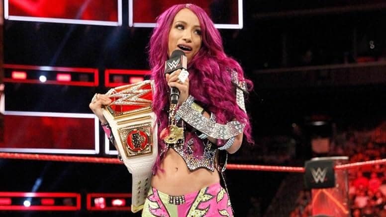 Sasha Banks cutting a promo at Monday Night Raw